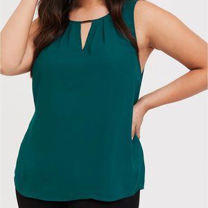 Torrid Green Metal Keyhole Georgette Tank- Size 4X
